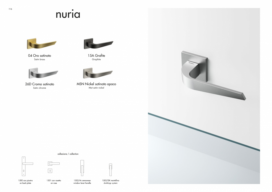 Pagina 60-Manere Mandelli pentru usi si fereste MANDELLI Catalog, brosura Engleza o cilindro)
impugnatura...