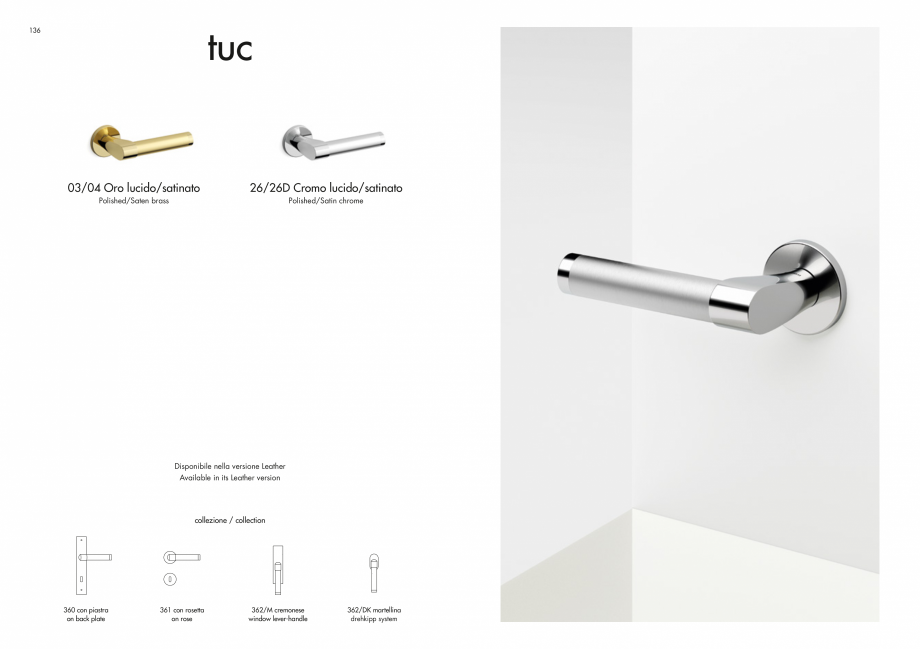 Pagina 70-Manere Mandelli pentru usi si fereste MANDELLI Catalog, brosura Engleza 
138

CALLAS_1611...