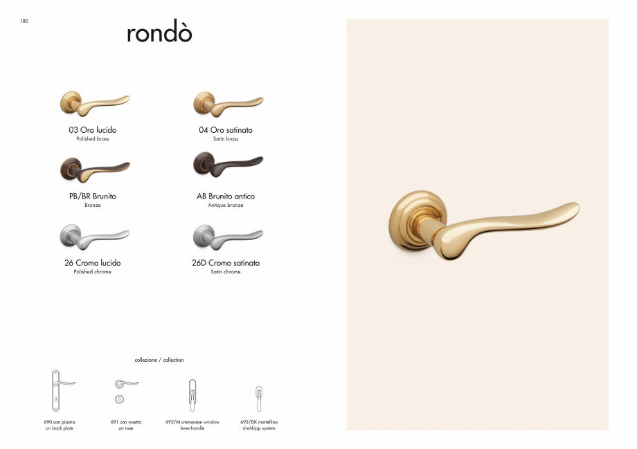 Pagina 92-Manere Mandelli pentru usi si fereste MANDELLI Catalog, brosura Engleza 