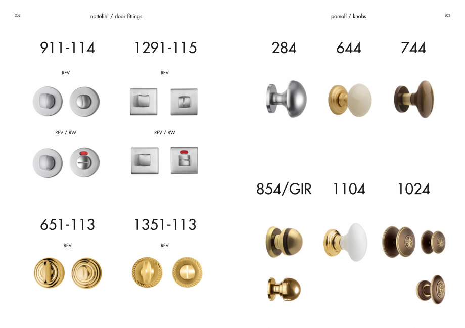 Pagina 103-Manere Mandelli pentru usi si fereste MANDELLI Catalog, brosura Engleza 
