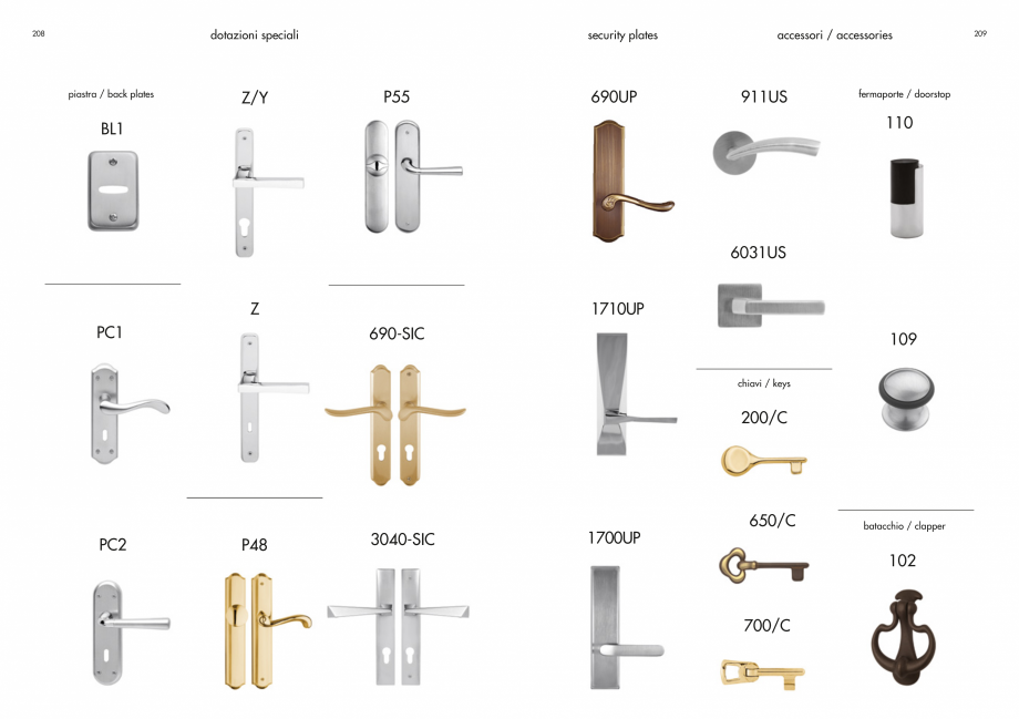 Pagina 106-Manere Mandelli pentru usi si fereste MANDELLI Catalog, brosura Engleza 