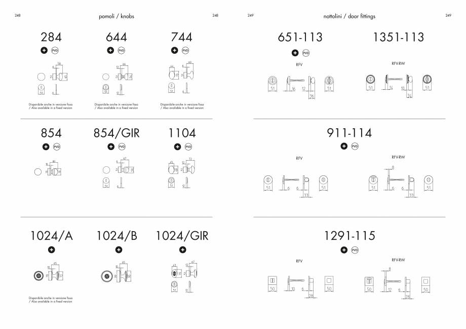 Pagina 126-Manere Mandelli pentru usi si fereste MANDELLI Catalog, brosura Engleza 