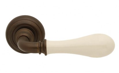 AB-POI - bronz antichizat + portelan ivoire DOGE Maner pentru usi de interior si exterior