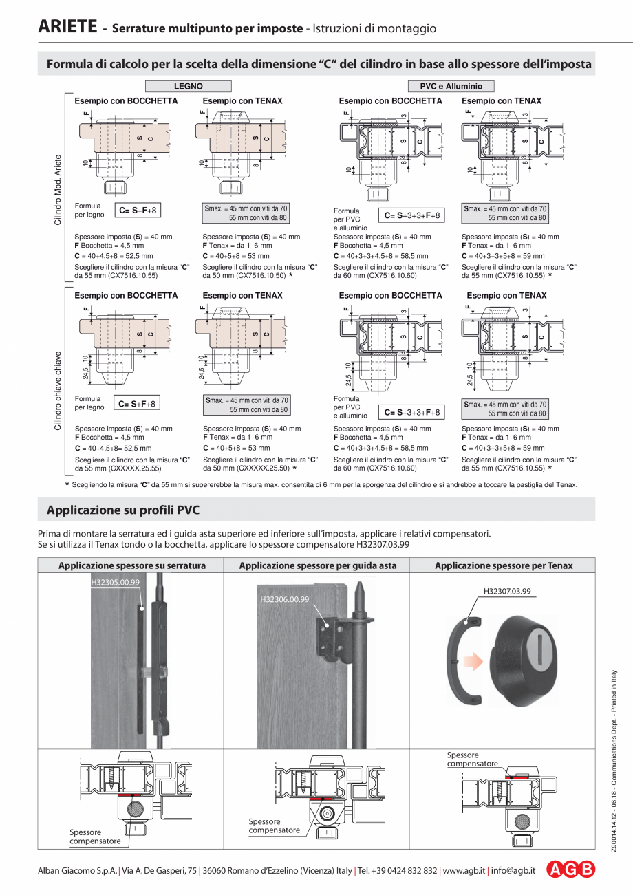 Pagina 4-Inchidere usi oblon- Ariete - instructiuni de montaj AGB Instructiuni montaj, utilizare Italiana on ...