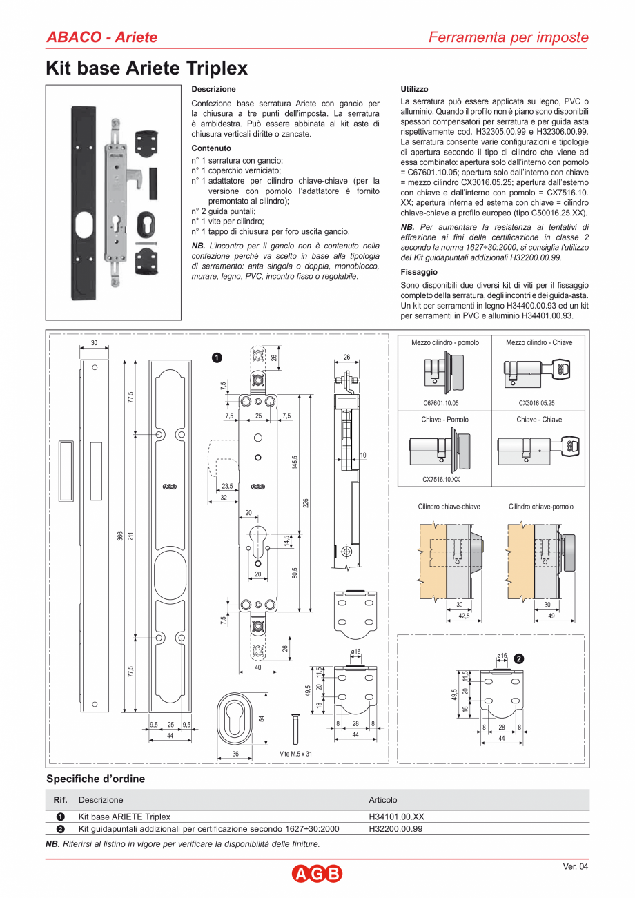 Pagina 1-Inchidere usi de terasa cu oblon - Ariete Triplex AGB Catalog, brosura Italiana ABACO - Ariete
...