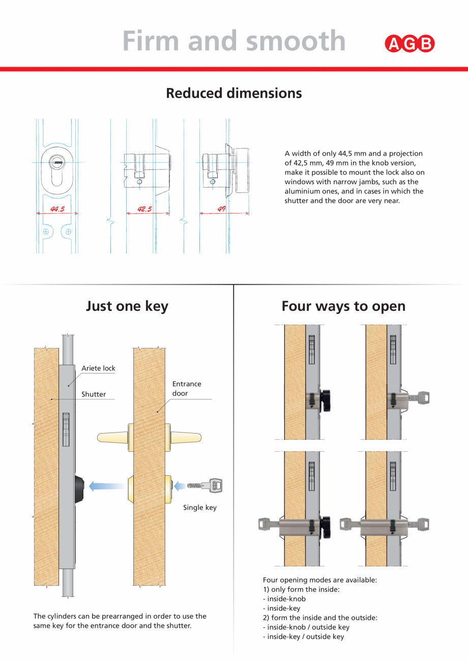 Pagina 5-Broasca multipunct pentru usi cu oblon AGB ARIETE Catalog, brosura Engleza ar performance of a...