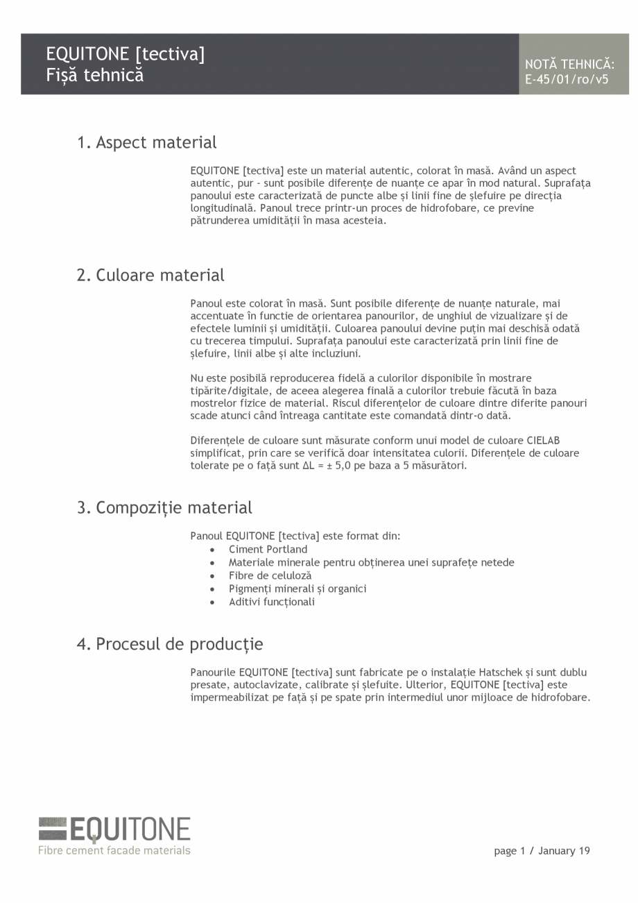 Pagina 1-Placi de fibrociment pentru fatade ventilate EQUITONE [tectiva] [tectiva] Fisa tehnica Romana...