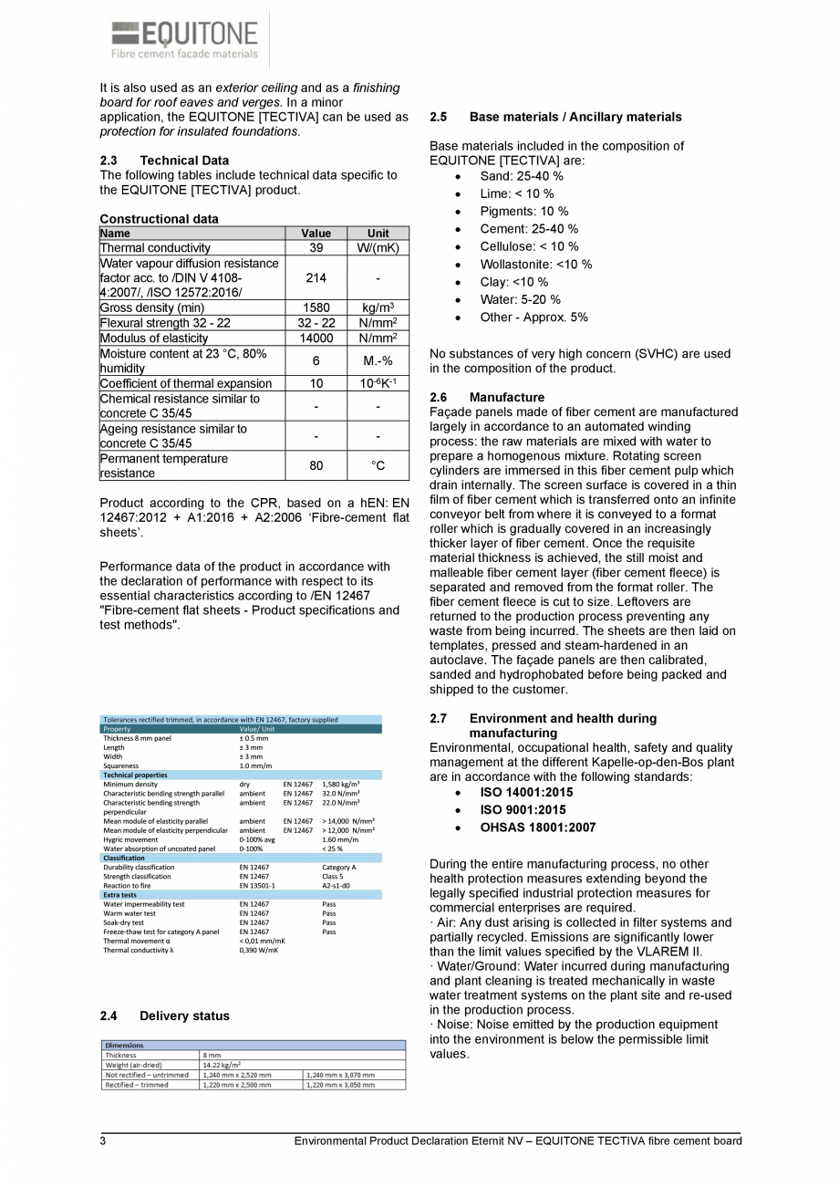 Pagina 3-Declaratie de conformitate placi de fibrociment pentru fatade ventilate EQUITONE [tectiva] [tectiva]...