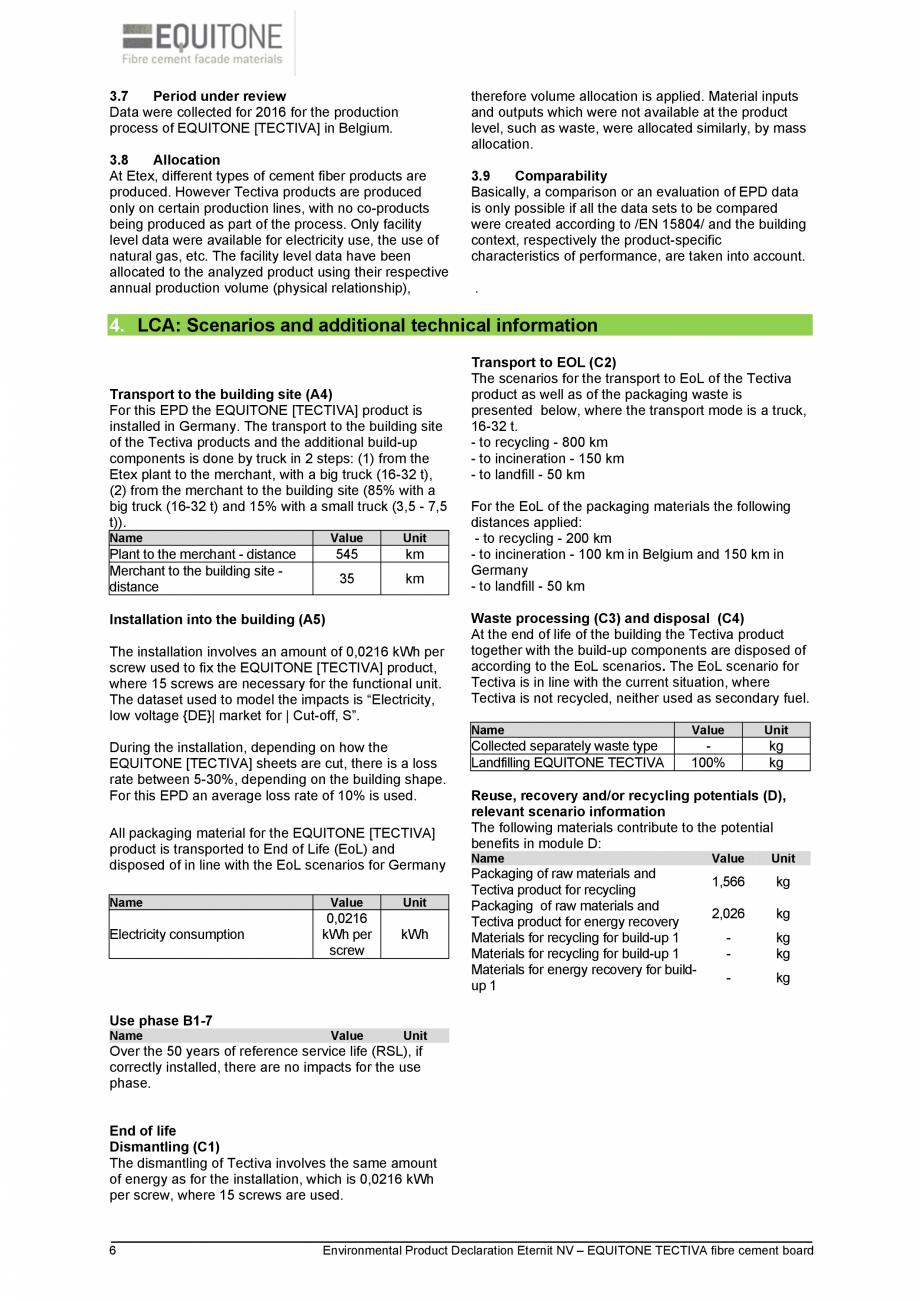 Pagina 6-Declaratie de conformitate placi de fibrociment pentru fatade ventilate EQUITONE [tectiva] [tectiva]...