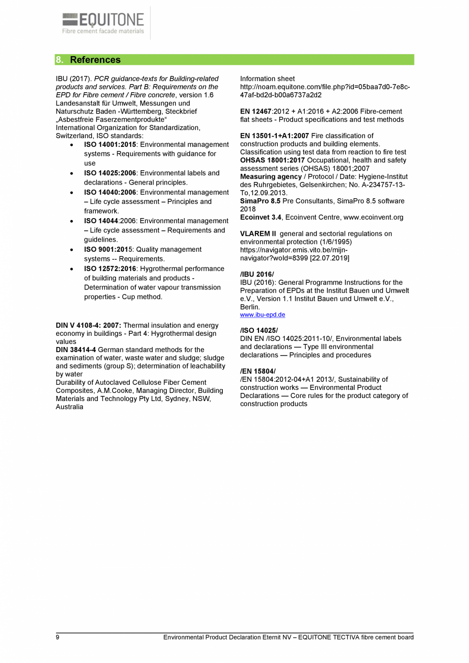 Pagina 9-Declaratie de conformitate placi de fibrociment pentru fatade ventilate EQUITONE [tectiva] [tectiva]...