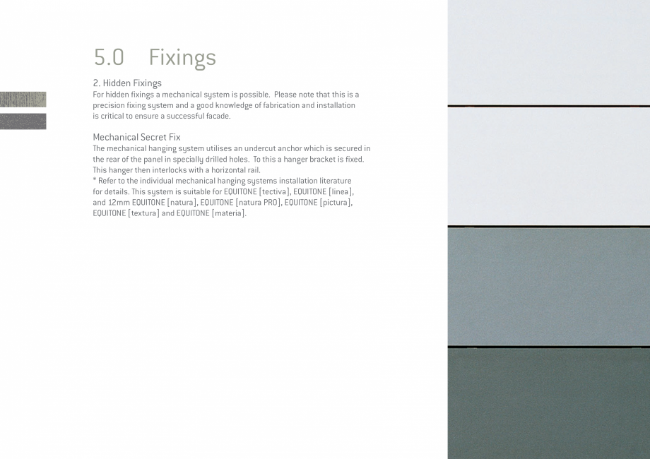 Pagina 18-Placi de fibrociment EQUITONE - Ghid specificatii EQUITONE [tectiva] [tectiva] Specificații tehnice...