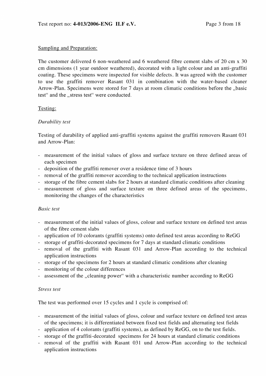 Pagina 3-Raport test ILF - Graffity protection EQUITONE [natura] [natura] PRO Certificare produs Engleza f:
-...