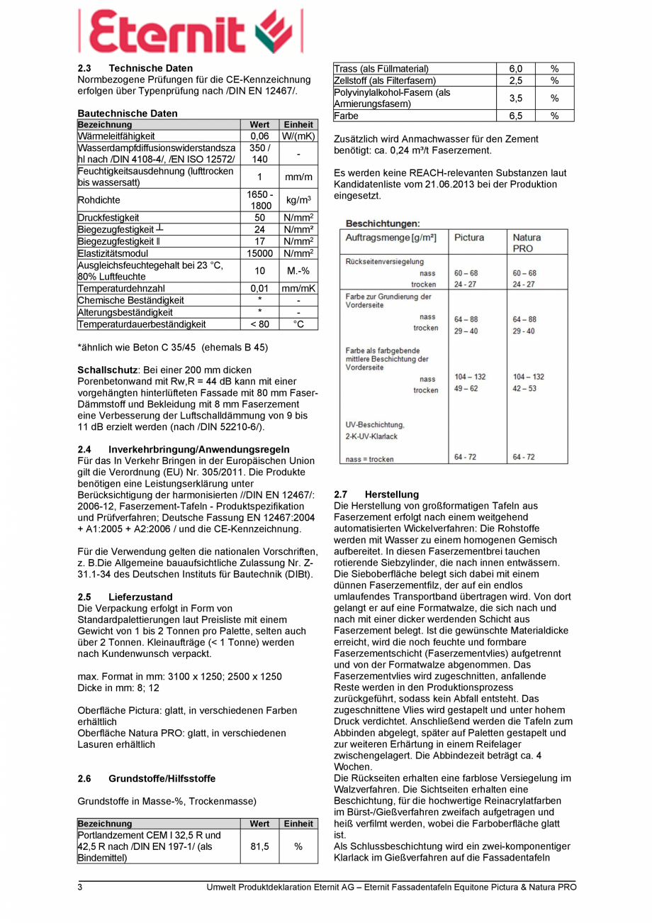 Pagina 3-Declaratie de conformitate placi de fibrociment pentru fatade ventilate EQUITONE [pictura] ...