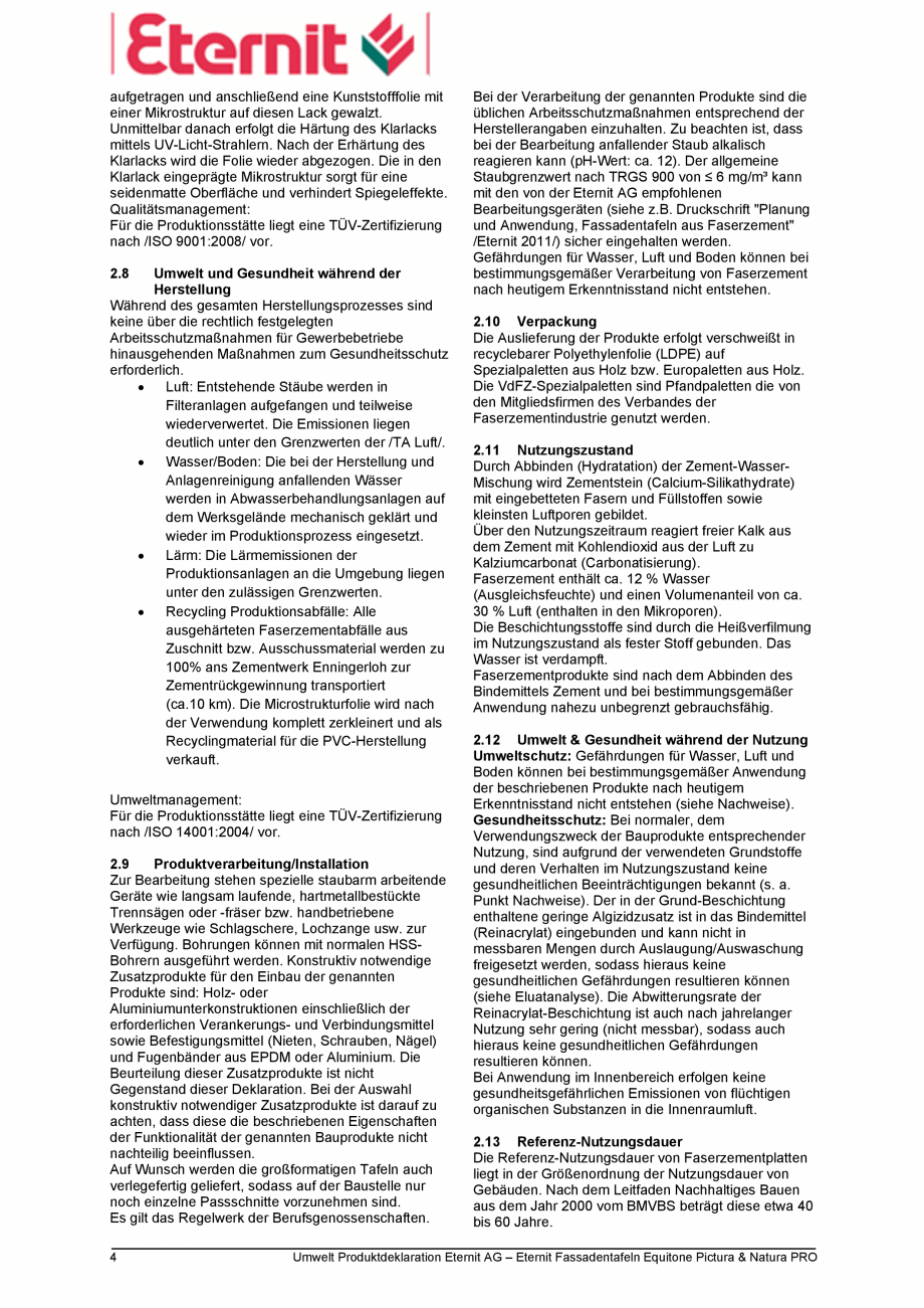 Pagina 4 - Declaratie de conformitate placi de fibrociment pentru fatade ventilate EQUITONE...