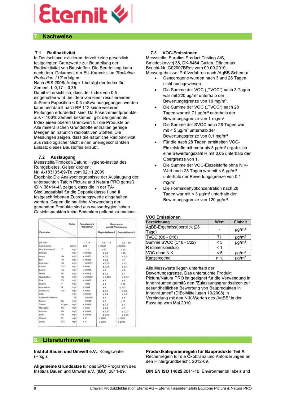 Pagina 9-Declaratie de conformitate placi de fibrociment pentru fatade ventilate EQUITONE [pictura] ...