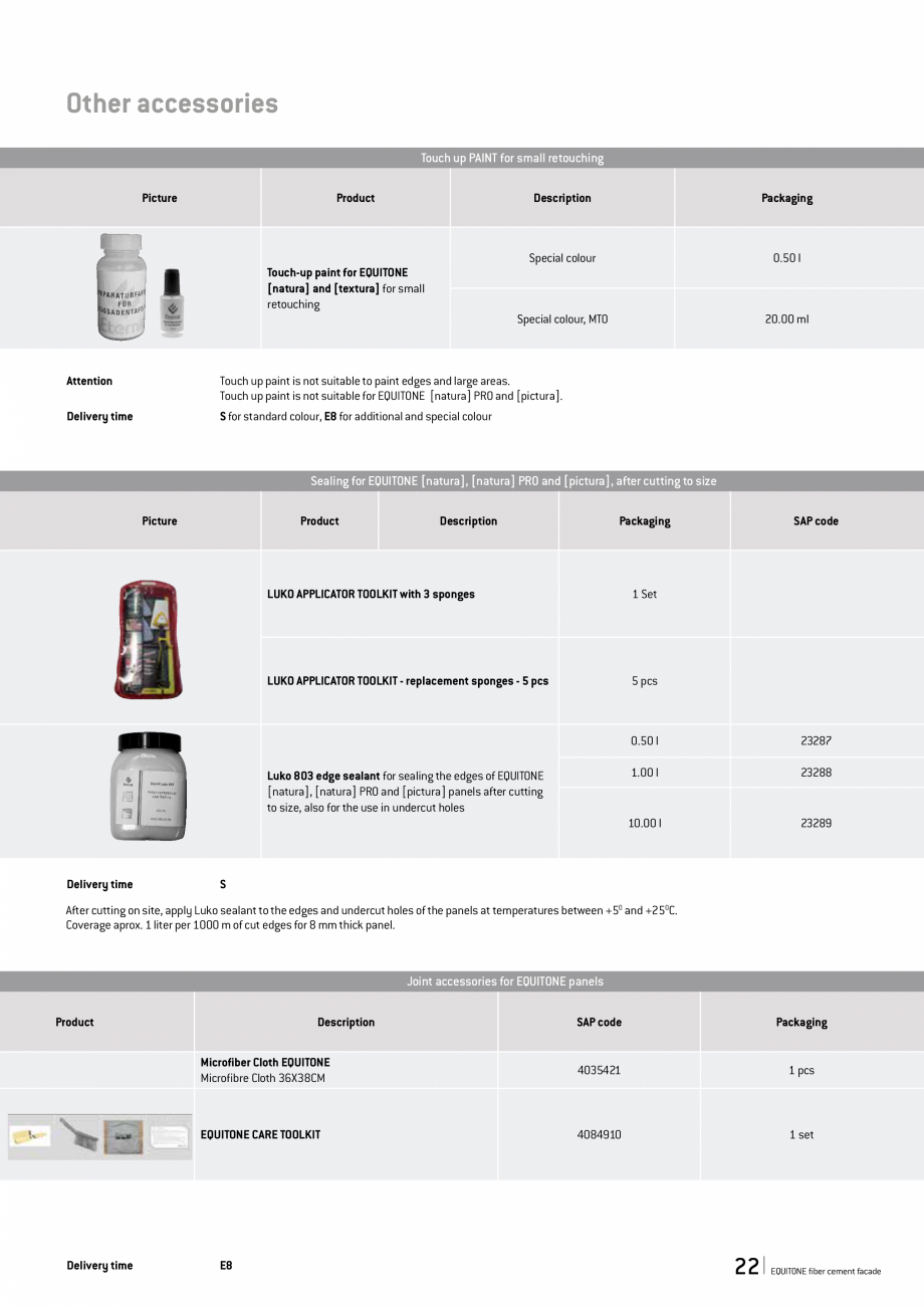 Pagina 22-Lista de materiale si accesorii Equitone 2023 EQUITONE [pictura]  [pictura] Catalog, brosura Engleza...