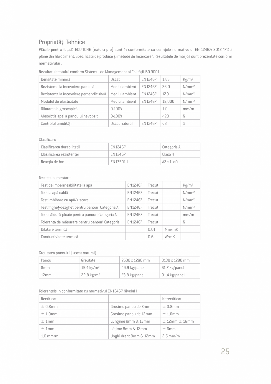 Pagina 25-Ghid de planificare si instalare placi si panouri din fibrociment  Catalog, brosura Romana ficat

±...