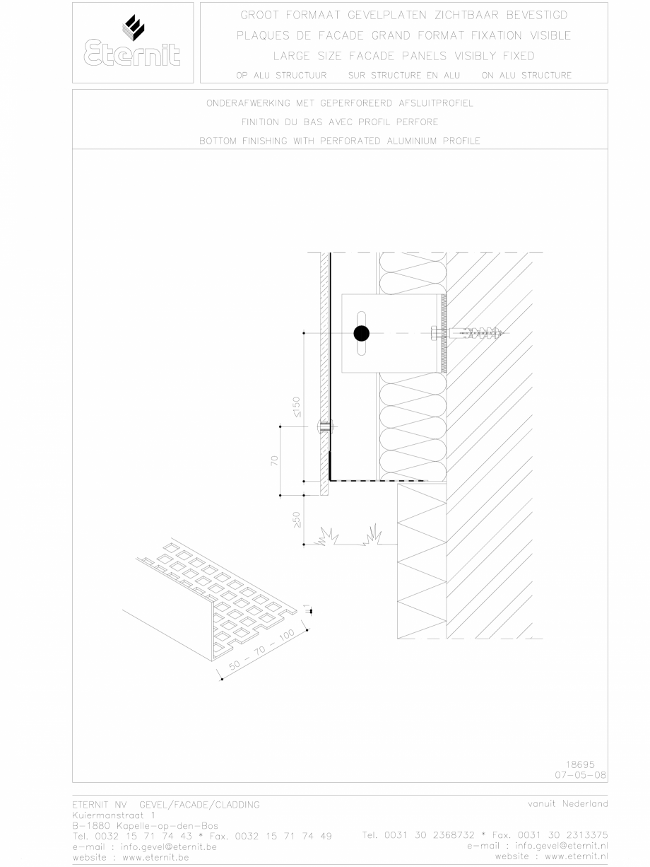 Pagina 1-CAD-DWG Placa de fibrociment nituita pe structura de aluminiu - Detaliu parte inferioara  EQUITONE...