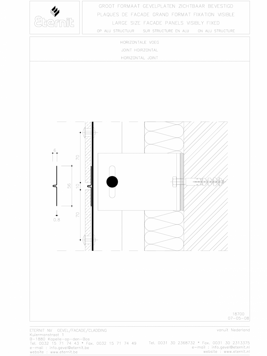 Pagina 1-CAD-DWG Placa de fibrociment nituita pe structura de aluminiu - Rost orizontal EQUITONE [linea]...