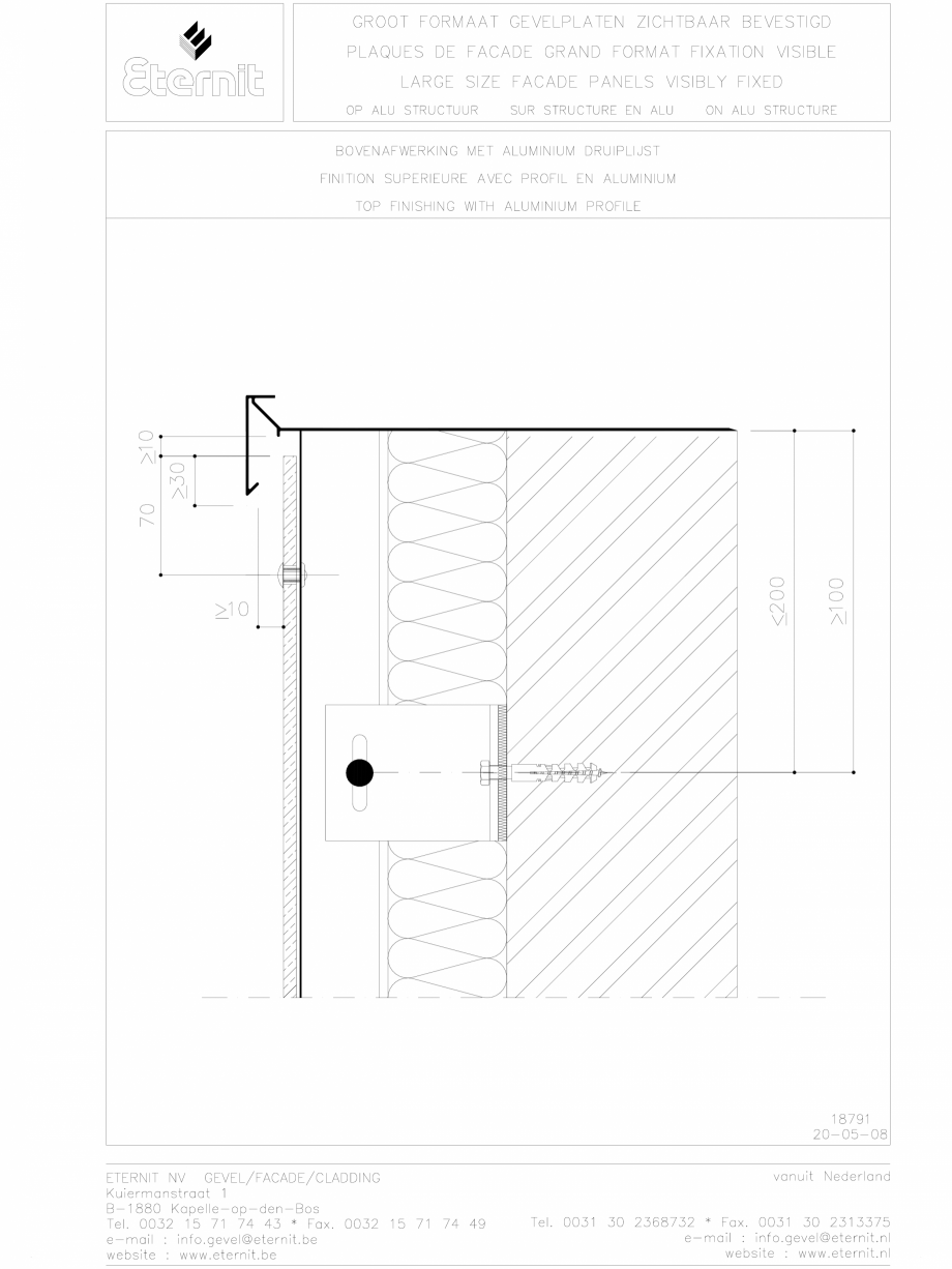 Pagina 1 - CAD-DWG Placa de fibrociment nituita pe structura de aluminiu - Detaliu parte superioara ...