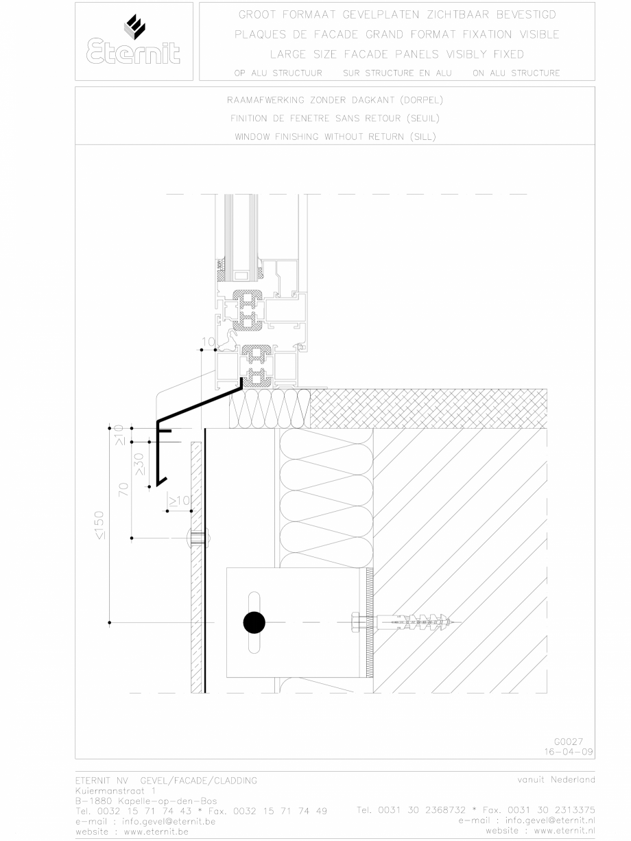 Pagina 1-CAD-DWG Placa de fibrociment nituita pe structura de aluminiu EQUITONE [linea] Detaliu de montaj 