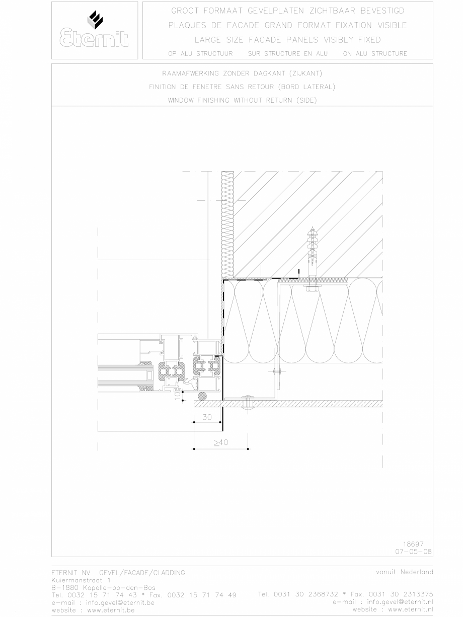 Pagina 1-CAD-DWG Placa de fibrociment nituita pe structura de aluminiu - Detaliu partea laterala EQUITONE...