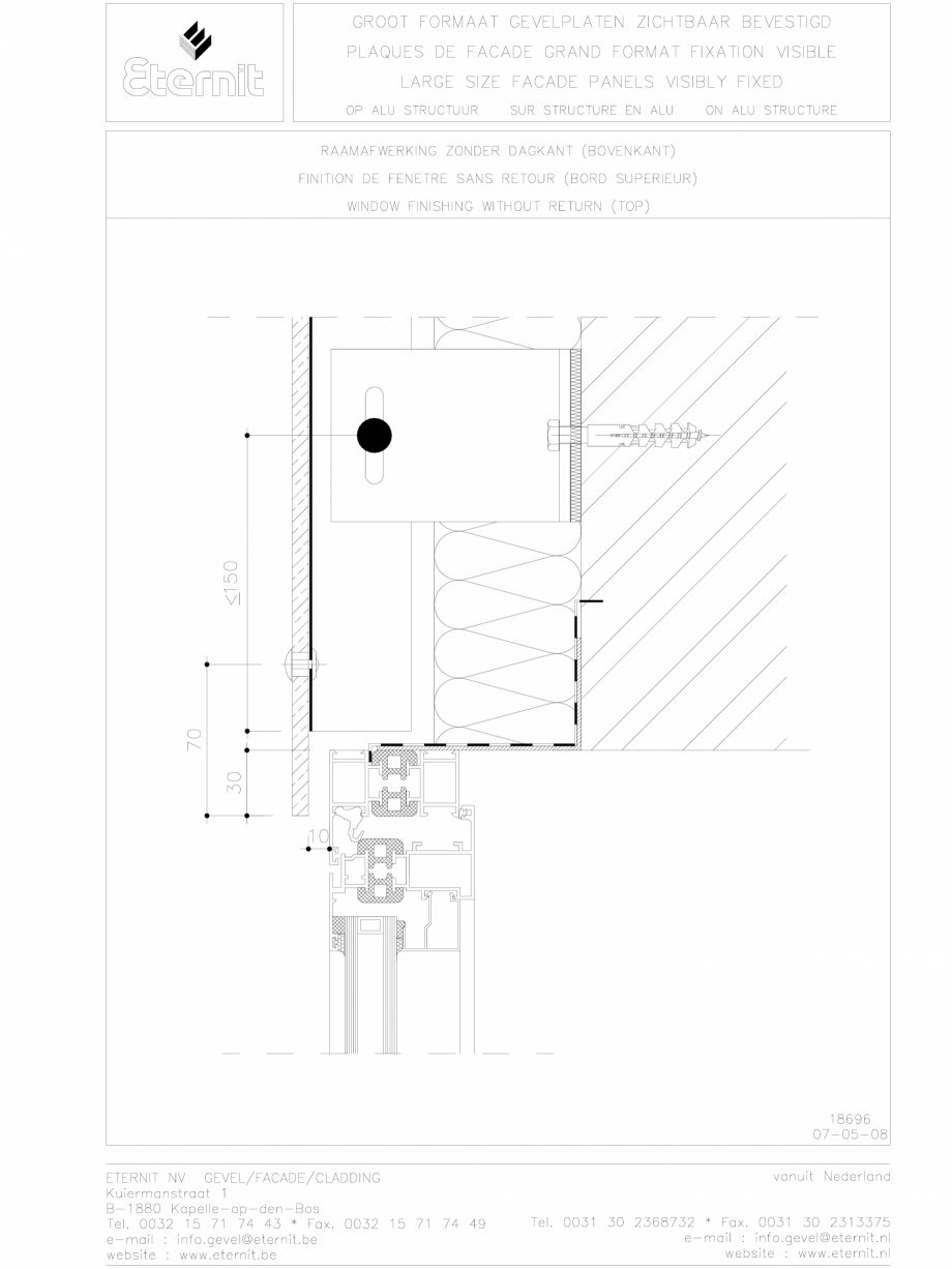 Pagina 1-CAD-DWG Placa de fibrociment nituita pe structura de aluminiu - Detaliu partea superioara EQUITONE...