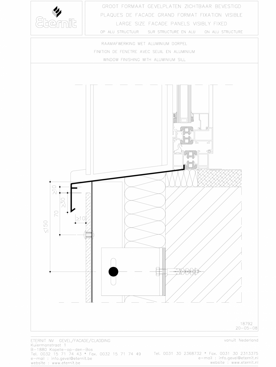 Pagina 1-CAD-DWG Placa de fibrociment nituita pe structura de aluminiu EQUITONE [linea] Detaliu de montaj 