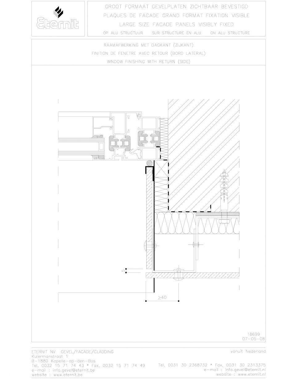 Pagina 1-CAD-DWG Placa de fibrociment nituita pe structura de aluminiu - Detaliu partea laterala EQUITONE...