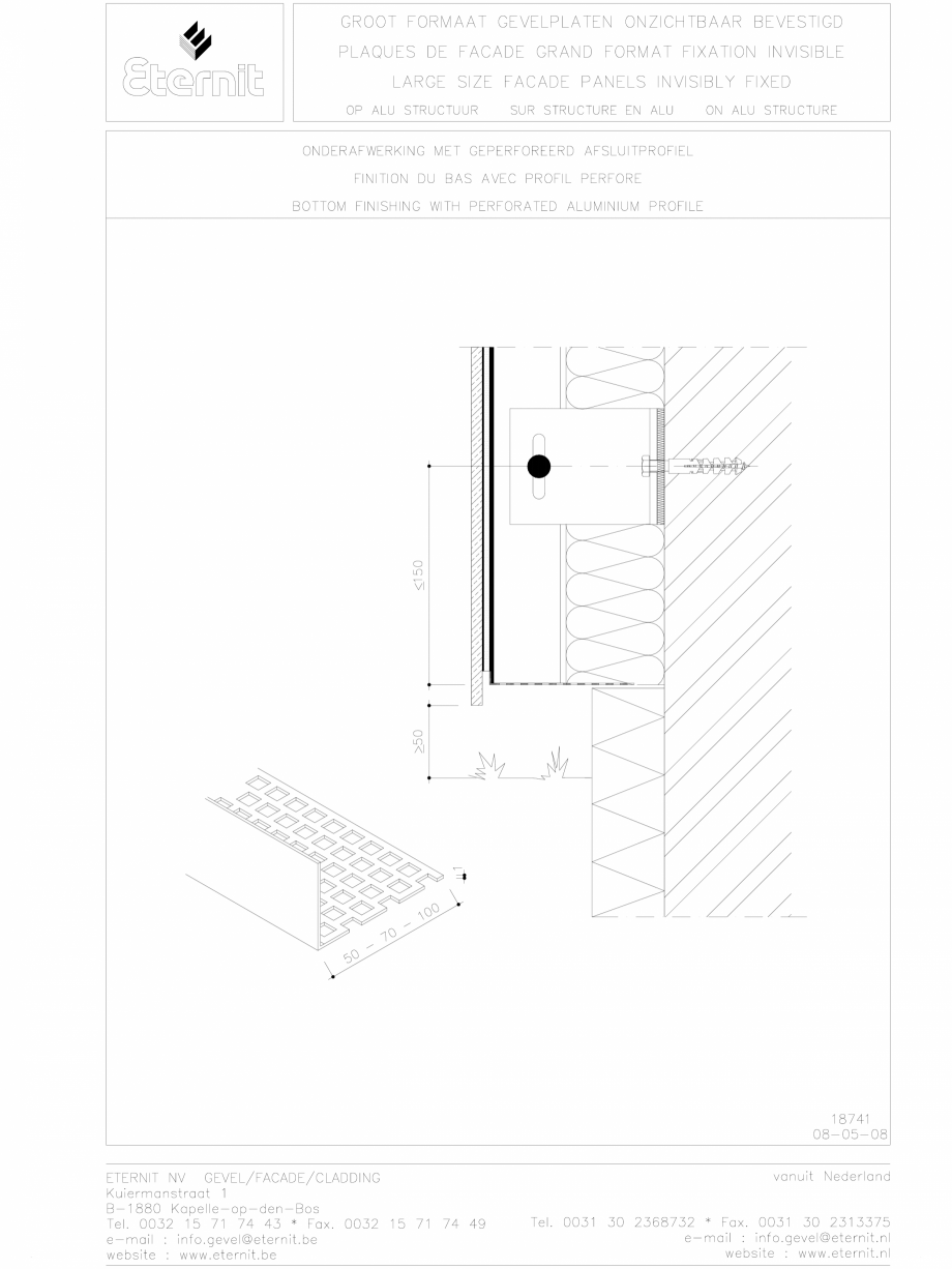 Pagina 1-CAD-DWG Placa de fibrociment lipita pe structura din aluminiu - Detaliu parte inferioara EQUITONE...