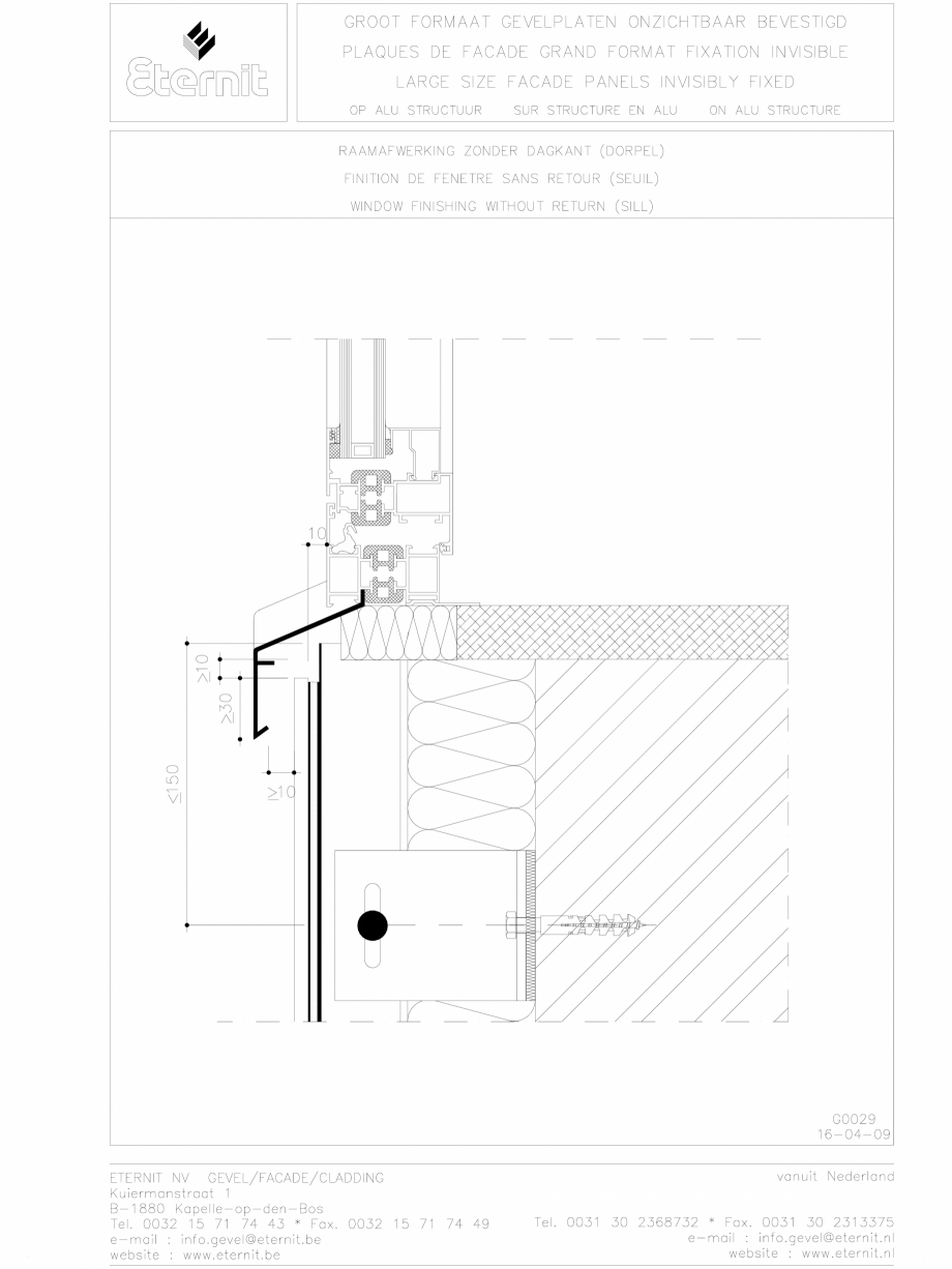 Pagina 1 - CAD-DWG Placa de fibrociment lipita pe structura din aluminiu EQUITONE [linea] Detaliu de...