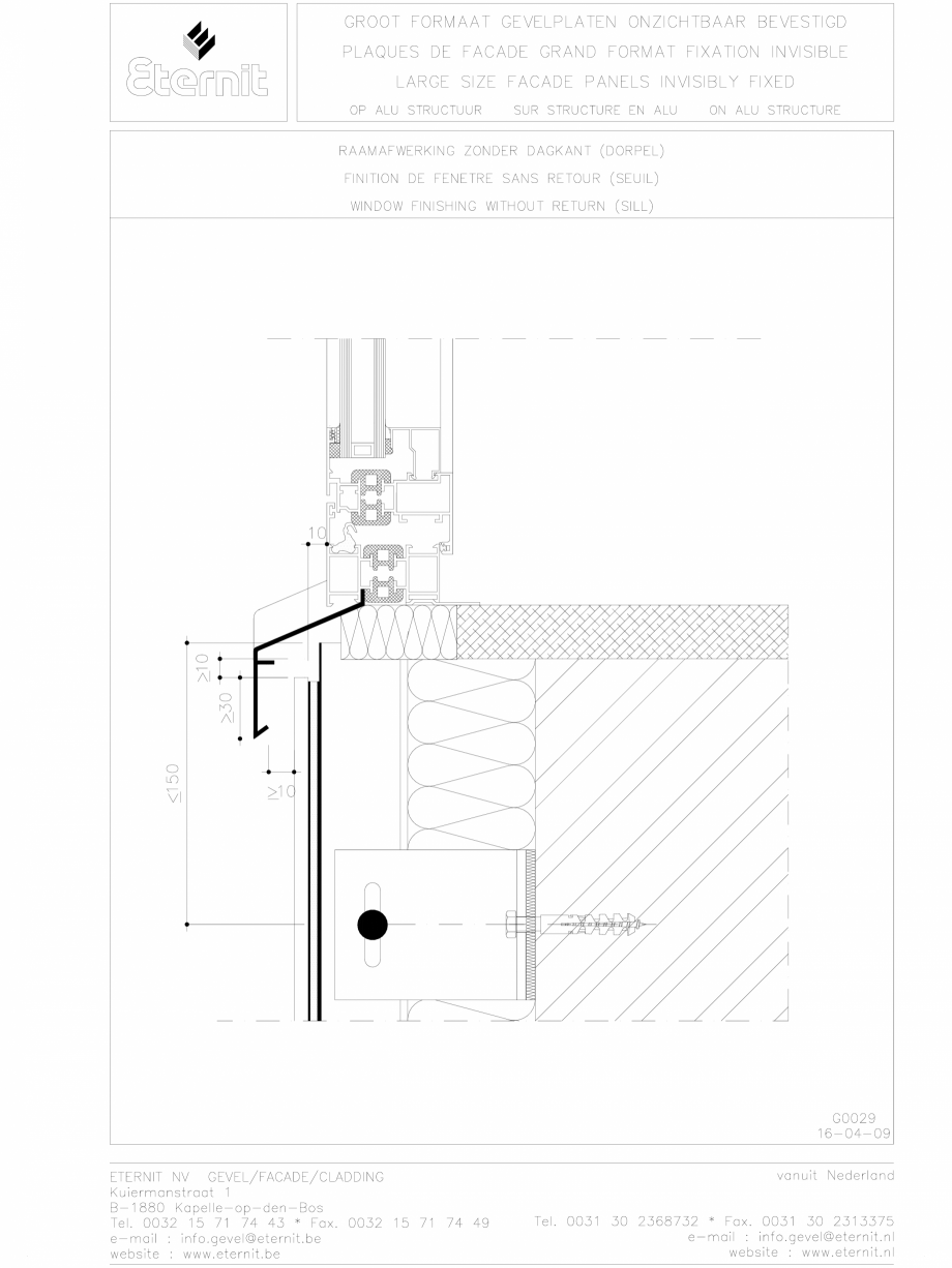 Pagina 1-CAD-DWG Placa de fibrociment lipita pe structura din aluminiu EQUITONE [linea] Detaliu de montaj 