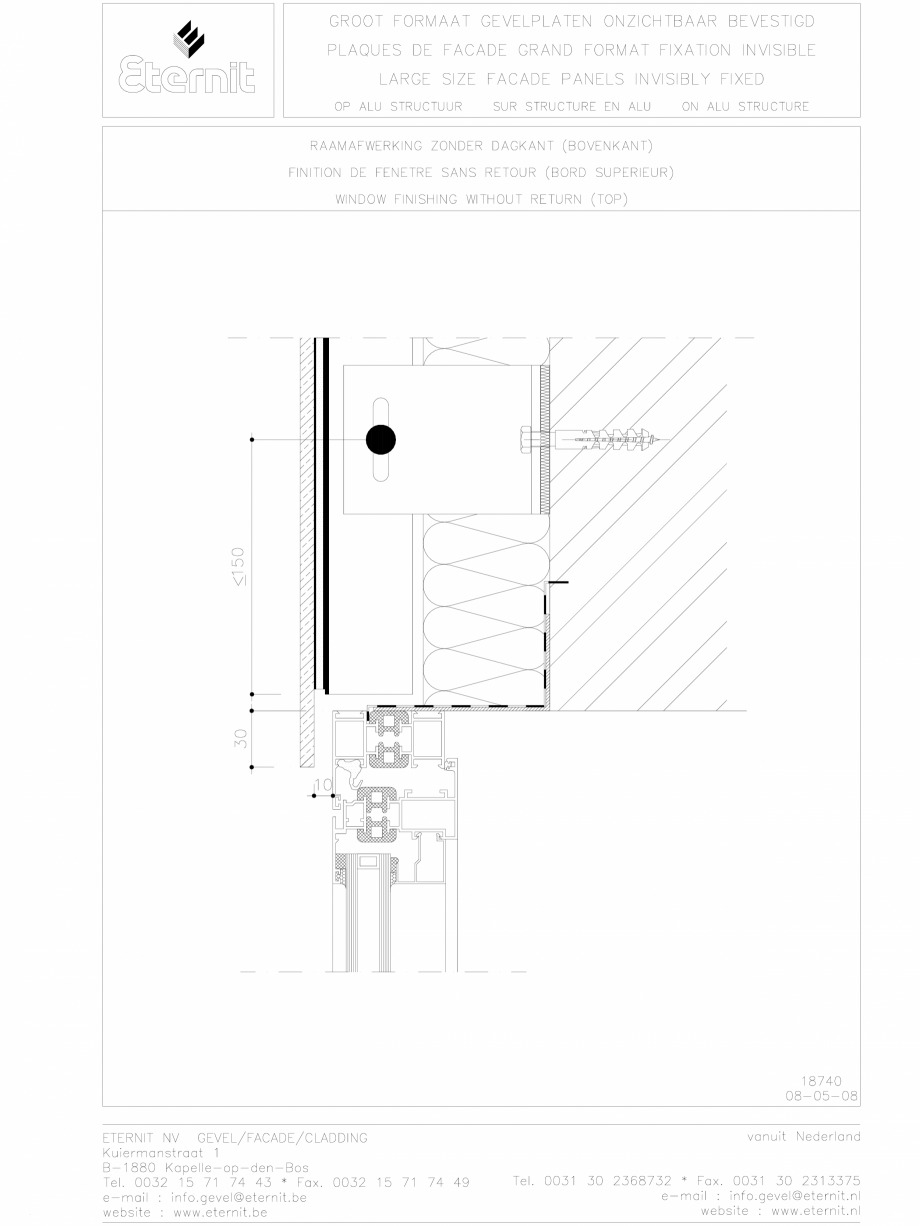 Pagina 1-CAD-DWG Placa de fibrociment lipita pe structura din aluminiu - detaliu parte superioara EQUITONE...