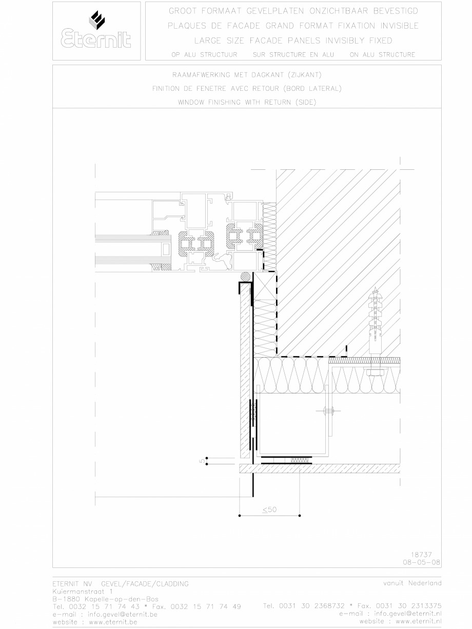 Pagina 1-CAD-DWG Placa de fibrociment lipita pe structura din aluminiu - partea laterala EQUITONE [linea]...
