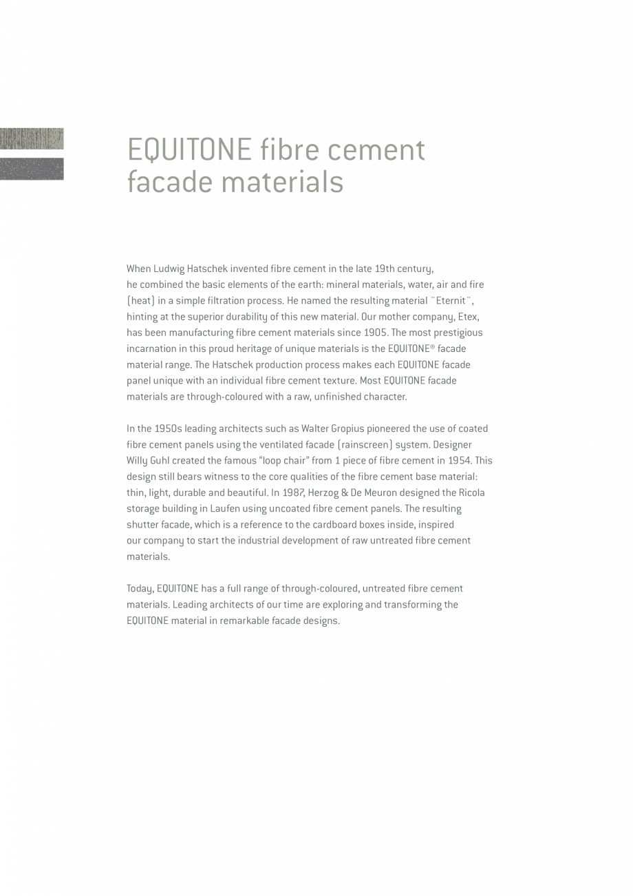 Pagina 2 - EQUITONE fatade ventilate din fibrociment - Prezentare materiale EQUITONE [linea] [linea]...