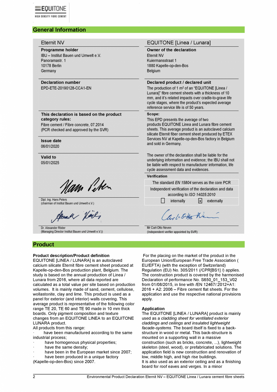 Pagina 2-Declaratie de conformitate placi de fibrociment pentru fatade ventilate EQUITONE [linea] [linea],...