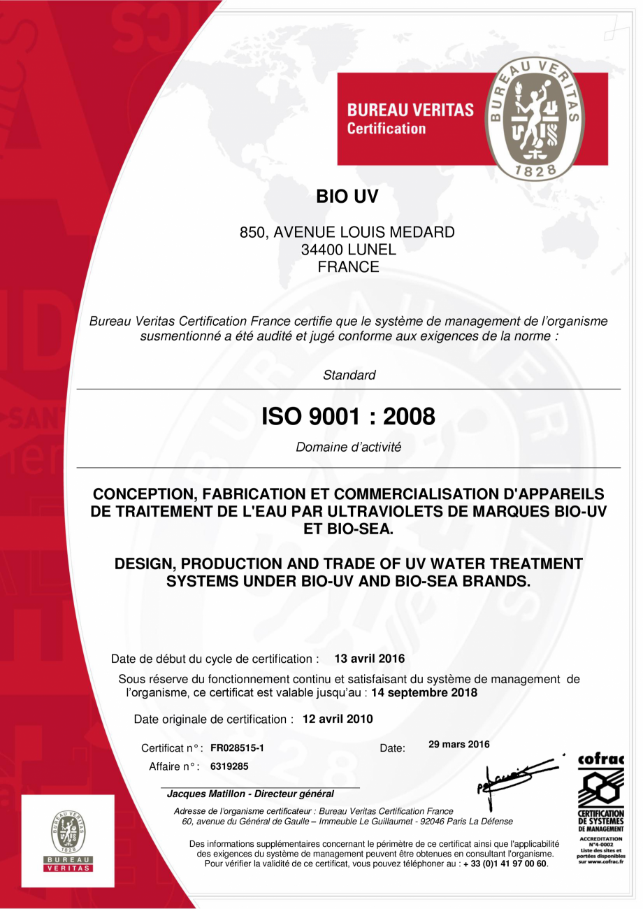 Pagina 1-Certificat ISO 9001 2008 - 2016 AQUA THERM DELTA ES, HO, MP EL,  HDPE Certificare produs Engleza BIO...