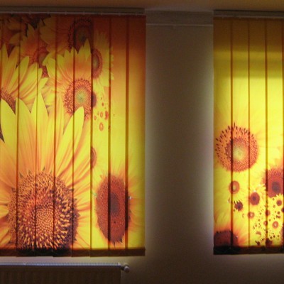 PEVITEX Jaluzele imprimate floarea soarelui - Jaluzele verticale imprimate pe material textil PEVITEX
