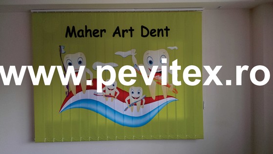 PEVITEX Jaluzele imprimate cabinet dentar - Jaluzele verticale imprimate pe material textil PEVITEX