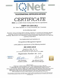 Certificat SRAC -IQNET SR ISO 45001-2018