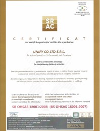 Certificat SR  OHSAS 18001-2008