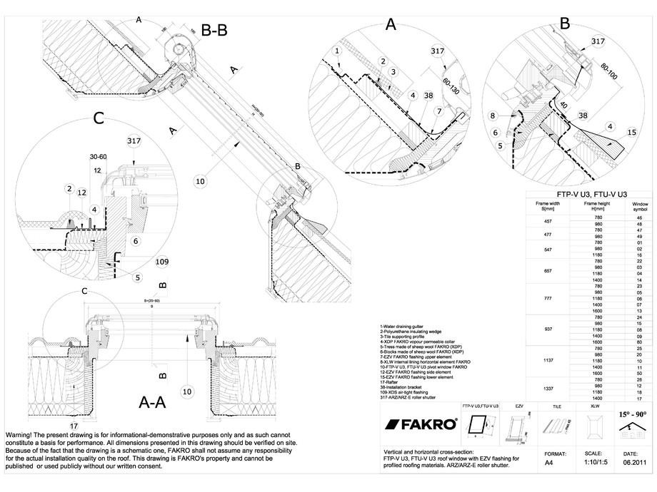 Pagina 1-CAD-DWG Fereastra de mansarda cu articulare mediana pentru acoperisuri inclinate cu racord EZV.Role ...