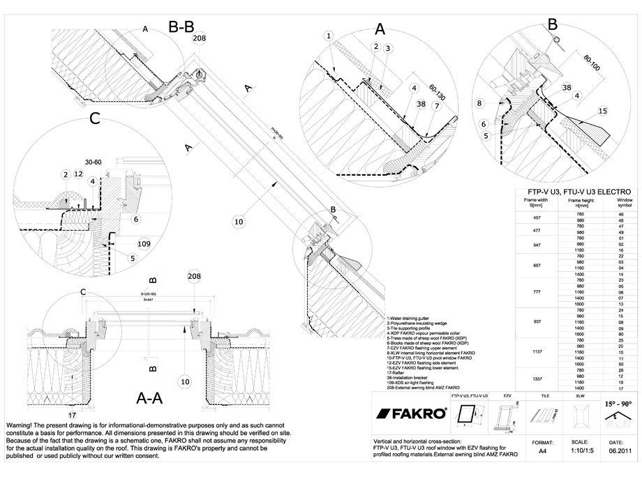 Pagina 1-CAD-DWG Fereastra de mansarda cu articulare mediana pentru acoperisuri inclinate cu racord EZV...