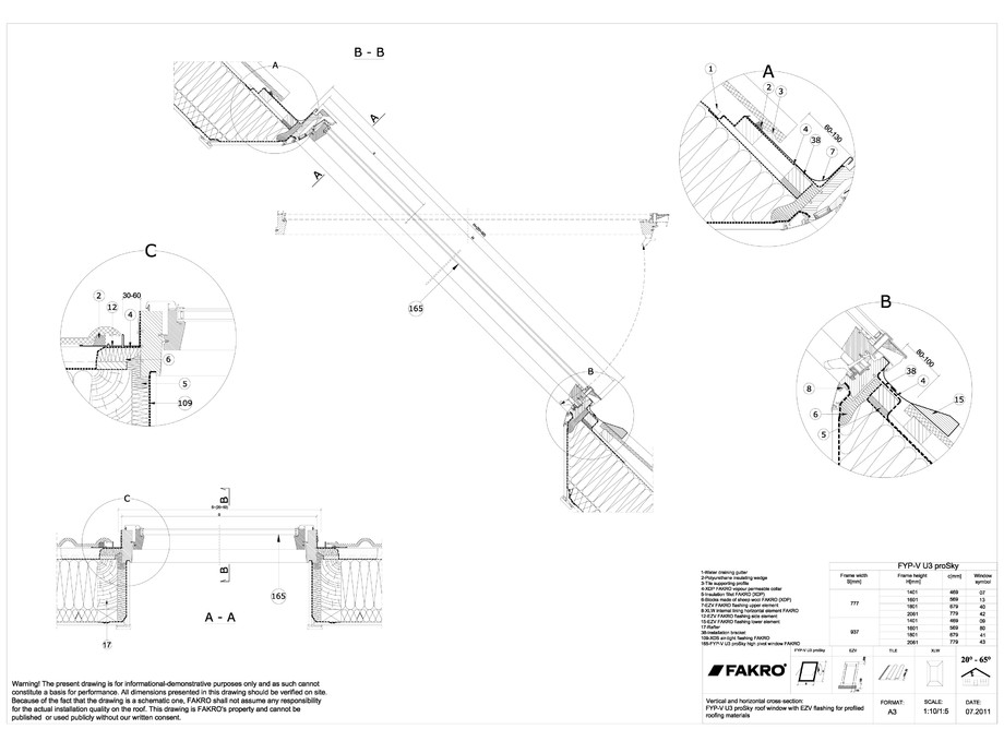Pagina 1-CAD-DWG Ferestre cu articulare supramediana cu racord EZV FAKRO Detaliu de produs 