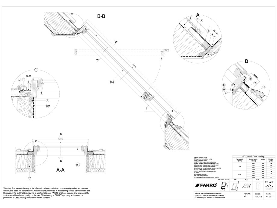 Pagina 1-CAD-DWG Ferestre cu articulare supramediana cu racord EZV FAKRO Detaliu de produs 