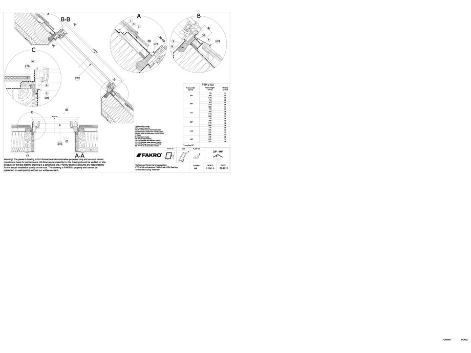 Pagina 1-CAD-DWG Ferestre de mansarda din PVC cu racord EGV FAKRO Detaliu de produs 