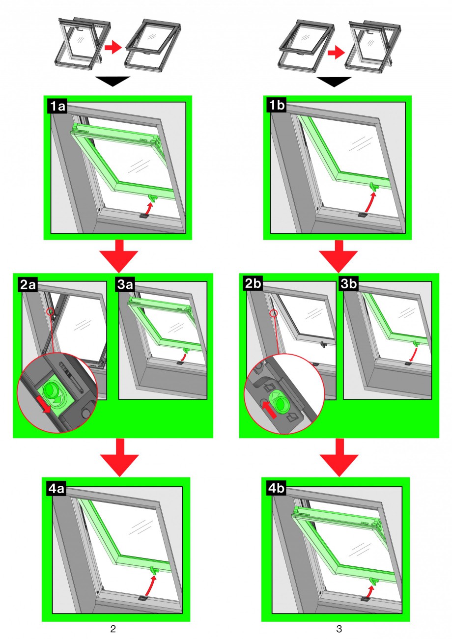 Pagina 2-Ferestre de mansarda cu dubla articulare FAKRO FPP-V preSelect, FPU-V preSelect Instructiuni montaj,...
