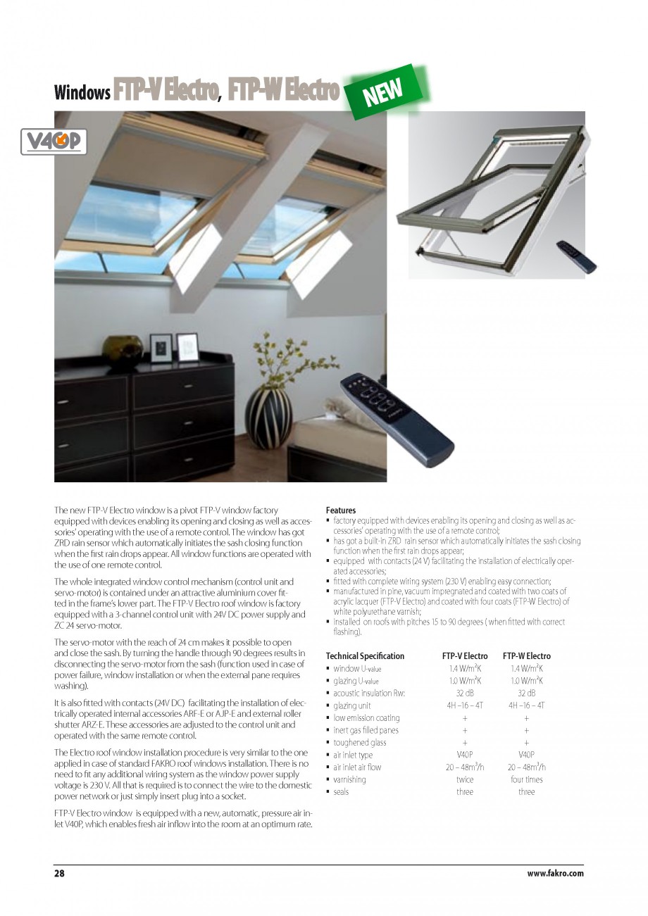 Pagina 21-Ferestre de mansarda FAKRO BDR/ BDL, FGH-V Galeria, FTU-V Z-WAVE, FTP-V Z-WAVE, FTP-V R1, FTP-V P2, ...