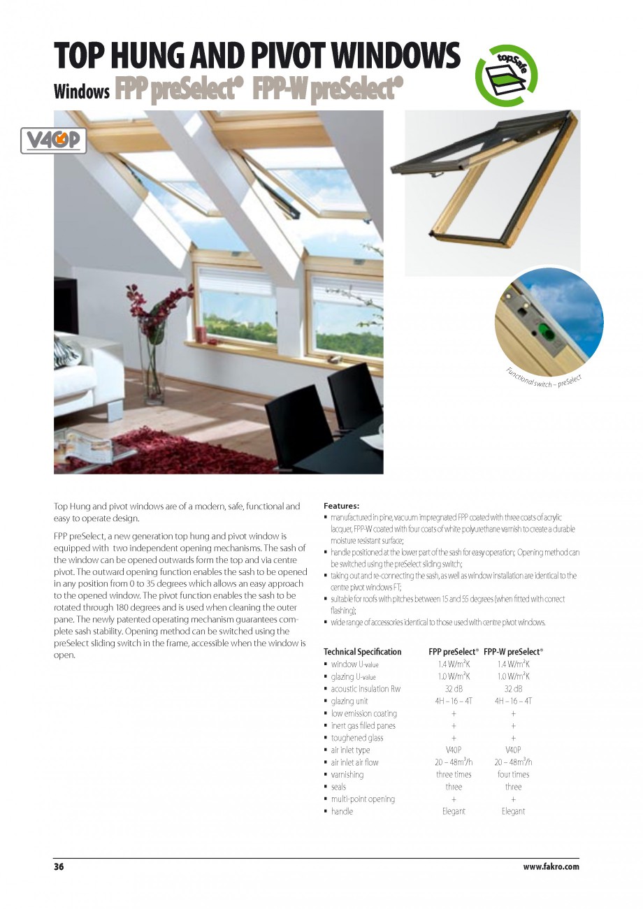 Pagina 29-Ferestre de mansarda FAKRO BDR/ BDL, FGH-V Galeria, FTU-V Z-WAVE, FTP-V Z-WAVE, FTP-V R1, FTP-V P2, ...