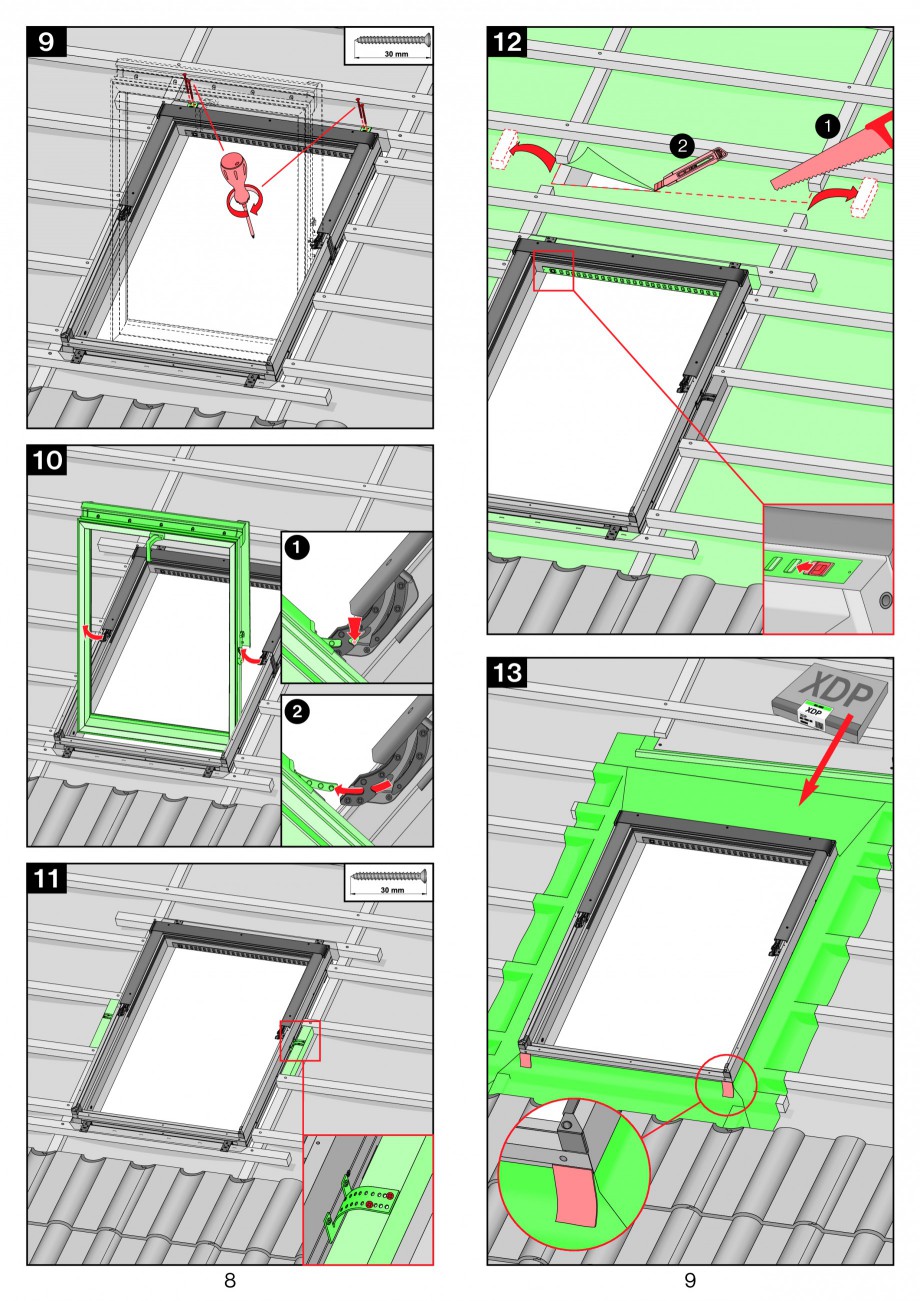 Pagina 5-Ferestre de mansarda cu articulare mediana FAKRO PTP-V Instructiuni montaj, utilizare 